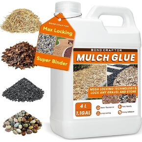 Bond Craftor Mulch Glue for Landscaping, 1.1 Gallon Gravel Binder & Mulch Stabilizer, Pet Safe Lockdown Sticky Rock Glue for Pea Gravel, Pebbles, Wood and Bark,Pine Straw for Outdoor(200 Sq Ft) in Saudi Arabia