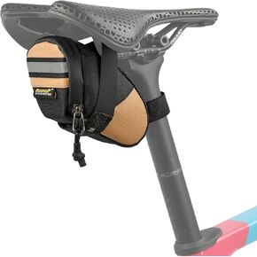 Rhinowalk Compact Bike Seat Bag – 0.4L Waterproof Saddle Pouch, Reflective Strip, and Inner Mesh Pocket – Fits Under Bicycle Seat (Black) in Kuwait