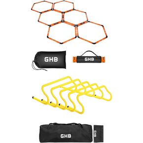 GHB Hex Agility Rings 1 Pack and 5 Pack 8" Agility Hurdles 1 Pack in Kuwait