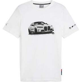 PUMA MEN MENS BMW MMS في جميع أنحاء طباعة تي شيرت ، بيضاء ، صغيرة in Kuwait