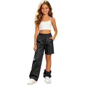 Convertible Hiking Pants for Kids Girls Zip Off Waterproof Lightweight Pants High Waisted Drawstring Trousers for Boy in Saudi Arabia