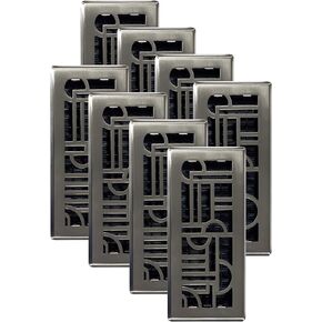 Decor Grates ADH410-GM Art Deco Floor Register, 4x10 Inches, Gun Metal, 1 Pack in Kuwait