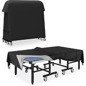 COSHNIBI Ping Pong Table Cover 420D Oxford Fabric,Waterproof Sunproof Indoor & Outdoor Table Tennis Cover,Fit for 9x5 FT Indoor/Outdoor Folding & Flat Tables-Gray in Kuwait