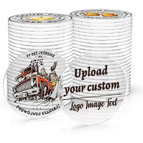 Custom Acrylic Poker Chips - Personalized 40/50mm Clear Tokens with Double-Sided Full Color Print, Customizable Text/Image for Business Cards, Corporate Events, Drink Tickets in Kuwait