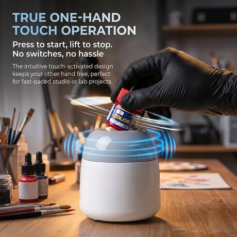 7600RPM Mini Vortex Mixer, USB-C Powered Paint Shaker with Touch Function for Nail Polish, Eyelash Glue, Tattoo Ink, Test Tubes & Adhesives, Upgraded Brushless Motor, Palm-Sized Portable Design in Kuwait