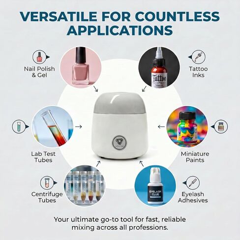 7600RPM Mini Vortex Mixer, USB-C Powered Paint Shaker with Touch Function for Nail Polish, Eyelash Glue, Tattoo Ink, Test Tubes & Adhesives, Upgraded Brushless Motor, Palm-Sized Portable Design in Kuwait