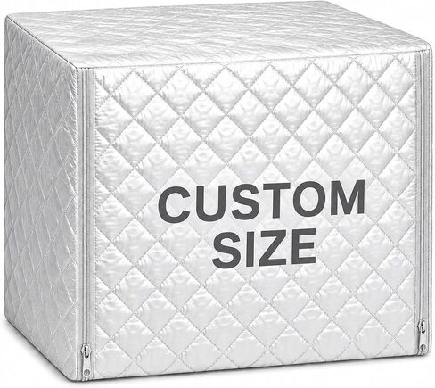 Custom Insulated Equipment Cover, Silver Oxford Fabric, Made to Measure | Made to measure with thermal lining, water-resistant surface, optional zipper access, and logo or text customization in Kuwait