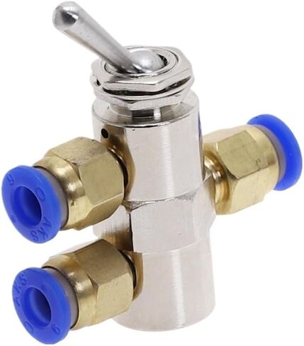 TAC2-4V Exhaust valve 2 Position 5 Way Toggles Cylindrical Mechanical Air Pneumatic Valve switch w Fiittings(No Fittings) in Kuwait