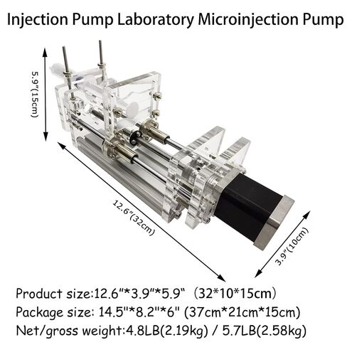 Laboratory Injection Thruster Micro Pump AC100V-240V Injection Pump Flow Rate from 0.01mm to 150mm Booster Diameter 1.9"or Below(with Controller and 12V Power Adapter) in Kuwait