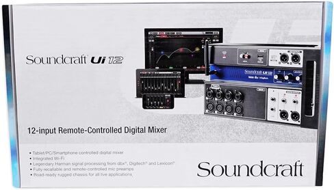 جهاز مزج رقمي Soundcraft Ui12 مزود بـ 12 مدخل مع WiFi+التحكم في التطبيقات+التسجيل+4 كابلات XLR in Kuwait
