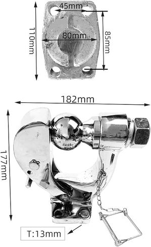 Pintle هوك الكروم عقبة مع 50 مللي متر/2 بوصة الكرة سحب الثقيلة 5 طن سيارة قطر RV أجزاء العربة قافلة متنقل اكسسوارات in Kuwait