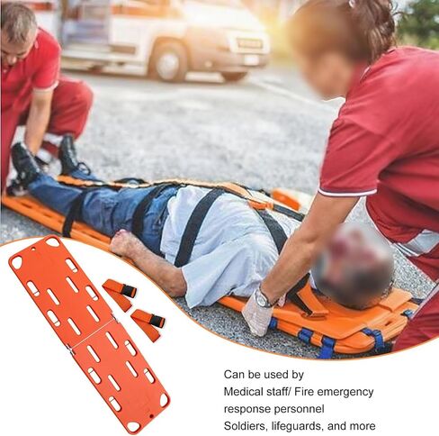 Foldable Stretcher - Portable Emerncy Spine Board with Seat Belt, First Responder Backboard for Patient Transport, Cact & Lightweight for Quick Response in Kuwait