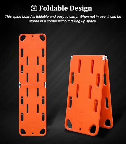 Foldable Plastic Spine Board Stretcher for Lifesaving Rescue - Lightweight, Water-Resistant Backboard, 350Lb Capacity, Durable PE First Aid Equipment for Emergency Medical Use in Kuwait