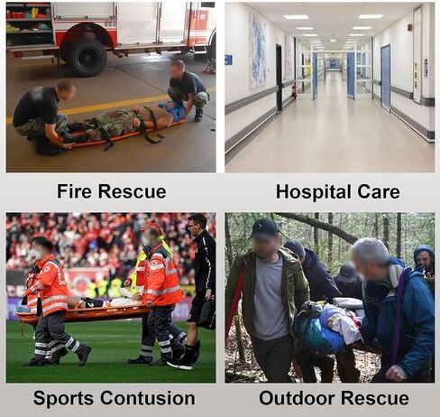 PE Ambulance Stretcher, Rescue Spine Boards, EMT Transfer Backboard, Load Capacity Up to 159kg/350lb, Foldable,Durable,Not Easy to Deteriorate,Suitable for Outdoor Rescue,Ambulance in Kuwait