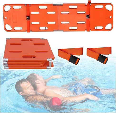 Foldable Spine Board Stretcher Backboard, EMT Lmmobilization Portable Patient Transport Rescue PE Ambulance Stretcher, for Patient,Emergency Rescue Spine Board,Water Floating Stretcher in Kuwait