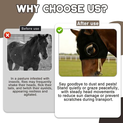 Horse Blinders, Horse Eye Cover, Blinders for Horses, Quarter Cup Blinker Hood for Racing & Training, Stretchable Material, Touch Tape Closure, Blinders, Limited Side and Back Visibility Aid in Kuwait