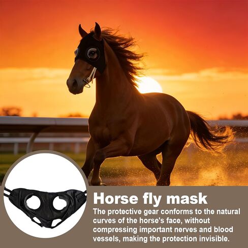 Horse Blinders, Horse Eye Cover, Blinders for Horses, Quarter Cup Blinker Hood for Racing & Training, Stretchable Material, Touch Tape Closure, Blinders, Limited Side and Back Visibility Aid in Kuwait