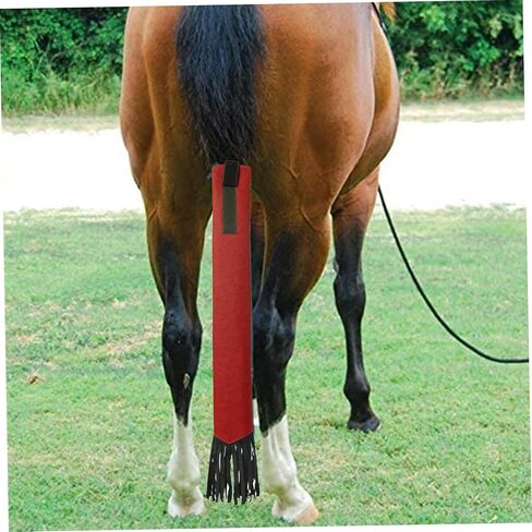 Horse Tail Guard, Horse Tail Bag Wrap with Fringe Horsetail Protector Guard Equestrian Horses Accessories 4PCS in Kuwait