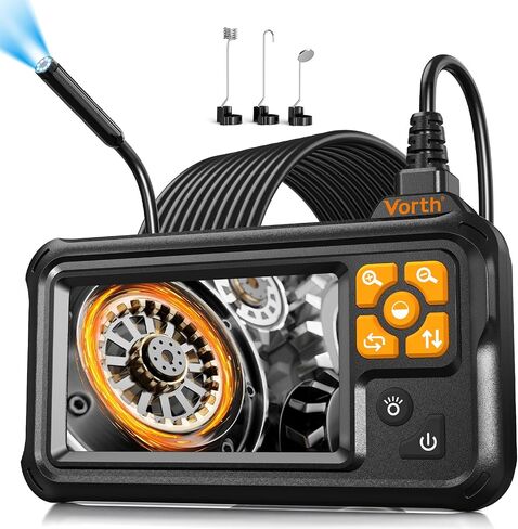 كاميرا المنظار مع ضوء، شاشة 4.3 بوصة IPS 1080P Borescope مع 8 مصابيح LED، كاميرا ثعبان بكابل شبه صلب بطول 16.5 قدم، IP67 مقاومة للماء لفحص المجاري للرجال، عدسة واحدة in Kuwait