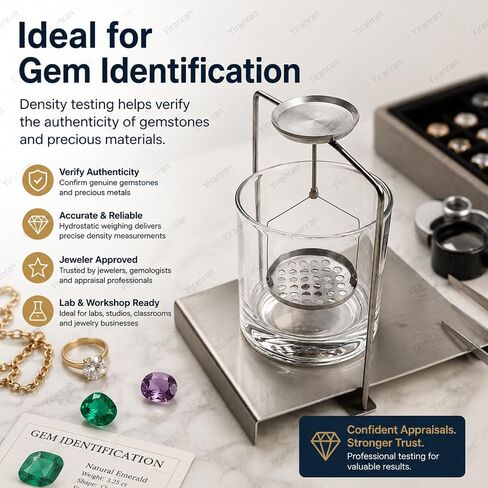 Density Determination Kit, Density Specific Gravity Frame, Stainless Steel, Precision Balance Specific Gravity Frame, for Lab Testing, Jewelry Appraisal, and Student Science Experiments in Kuwait