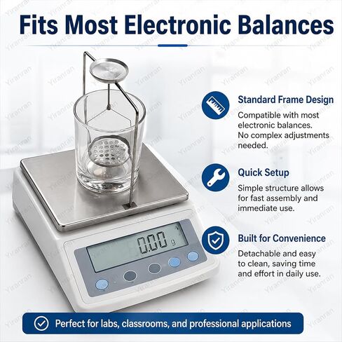 Density Determination Kit, Density Specific Gravity Frame, Stainless Steel, Precision Balance Specific Gravity Frame, for Lab Testing, Jewelry Appraisal, and Student Science Experiments in Kuwait