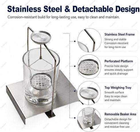 Density Determination Kit, Density Specific Gravity Frame, Stainless Steel, Precision Balance Specific Gravity Frame, for Lab Testing, Jewelry Appraisal, and Student Science Experiments in Kuwait