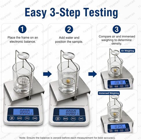 Density Determination Kit, Density Specific Gravity Frame, Stainless Steel, Precision Balance Specific Gravity Frame, for Lab Testing, Jewelry Appraisal, and Student Science Experiments in Kuwait