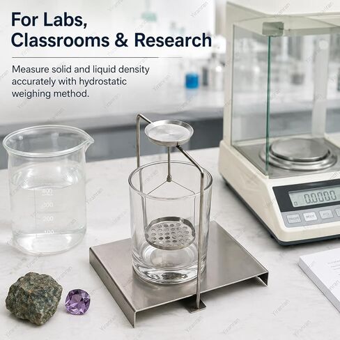 Density Determination Kit, Density Specific Gravity Frame, Stainless Steel, Precision Balance Specific Gravity Frame, for Lab Testing, Jewelry Appraisal, and Student Science Experiments in Kuwait