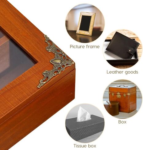 BESPORTBLE 24Pcs Vintage Metal Corner Protectors - 1.7" x 1.7" Bronze Triangle Edge Decorative for Book Jewelry Box Wood Case Guards in Kuwait