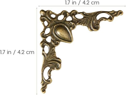 BESPORTBLE 24Pcs Vintage Metal Corner Protectors - 1.7" x 1.7" Bronze Triangle Edge Decorative for Book Jewelry Box Wood Case Guards in Kuwait