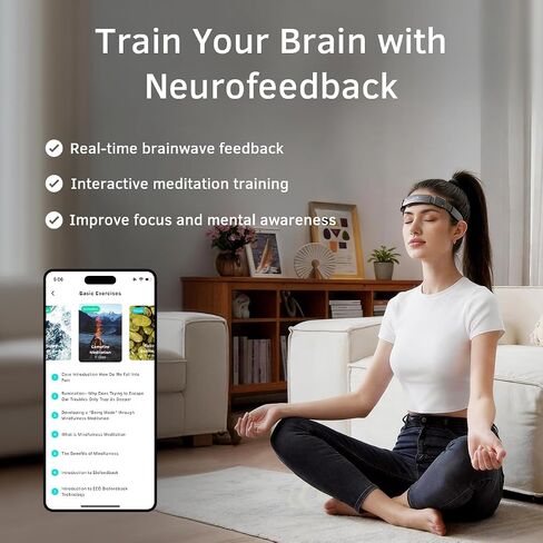 عقال التأمل ، أجهزة الارتجاع البيولوجي EEG ، ردود الفعل البصرية والسمعية في الوقت الحقيقي للتدريب على الارتجاع العصبي ، مراقبة Brainwave | يقيس موجات alpha و beta و gamma و theta و Delta و SMR الدماغ in Kuwait
