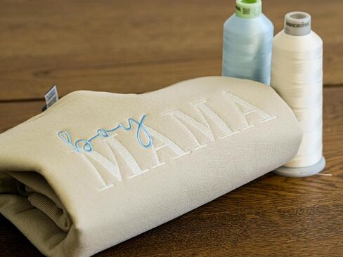 Women’s Boy Mama Embroidered Crewneck Sweatshirt, Mom of Boys Cozy Pullover, Gift for moms of boys in Kuwait