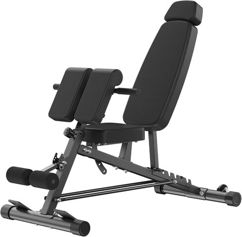 OLIXIS Adjustable Weight Bench, 660 LBS Foldable Workout Bench Press | Heavy Duty Chest Press Machine with Hyper Back Extension & 2 Wheels, for Flat Incline Decline Sit Up for Home Gym in Kuwait