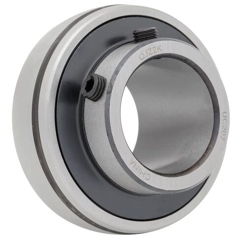 [1-Pack] UC207 - Insert Bearing - 35mm (1.378 in) Bore - 2.835 in Outer Diameter - 1.69 in Width - 0.787 in Outer Ring Width - Set Screw Locking Collar, Double Sealing, Relubricable in Kuwait