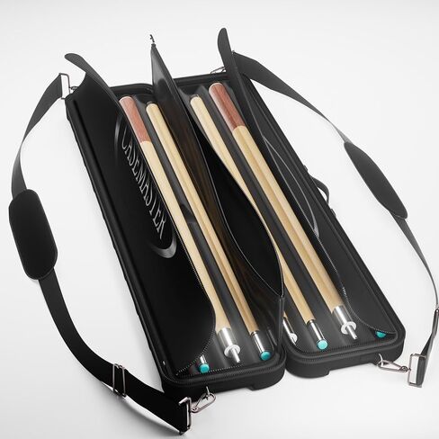 حقيبة Casemaster Parallax 4x4 Billiard Cue، تحمل 4 أعقاب و4 أعمدة، بطانة داخلية من الفوم، قماش أكسفورد 600D، أشرطة حقيبة الظهر، أسود in Kuwait