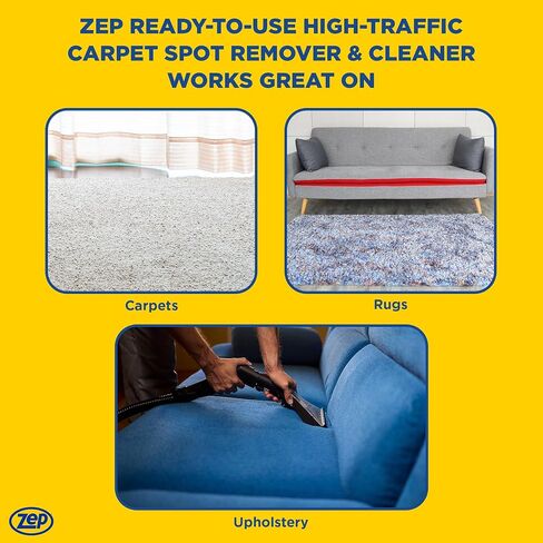 Zep High Traffic Carpet Cleaner - 32 Ounces (Case of 12) ZUHTC32 - Penetrating Formula Removes Deep Stains. Make High-Traffic Areas Look New Again in Kuwait