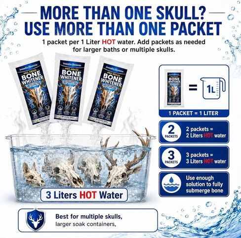 Bone Whitener for Taxidermy – Oxygen-Based Skull Cleaner for European Mounts, Bleach-Free Whitening Powder, 50g in Kuwait
