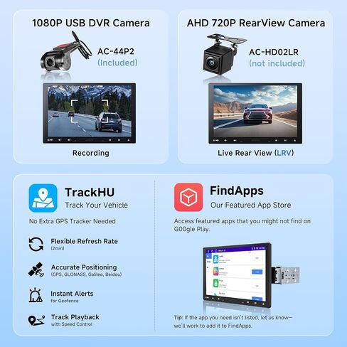 10.1 "Qled Android Single & Double Din Car Stereo مع Dash Cam ، 2G+32G اللاسلكي Carplay Android Auto Floating Qled Touchscreen Car Radio وكاميرا DVR 1080p ، WiFi/Bluetooth ، A5L in Kuwait