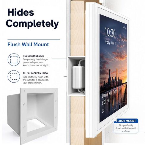 Recessed Wall Mount & Cable Concealer Box for Skylight Calendar - Hide Large Power Adapters & Cords for a Seamless Flush Mount Installation in Kuwait