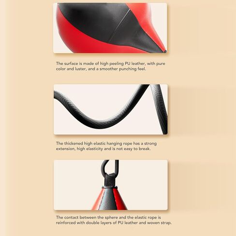 Durable Double Ended Boxing Bag - Improves Hand Eye Coordination for All Skill Levels - PU Leather in Kuwait