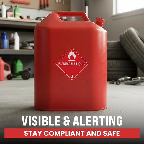 100pcs Flammable Liquid Hazmat Stickers, 4" x 4" Perforated Labels for Shipping Receiving Flammable 3 Hazardous Material Stickers in Kuwait