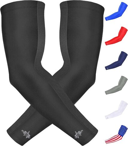 Compression Arm Sleeves for Men with Breathable Mesh, Cooling Sports Sleeves for Baseball, Football - Youth & Adult in Saudi Arabia