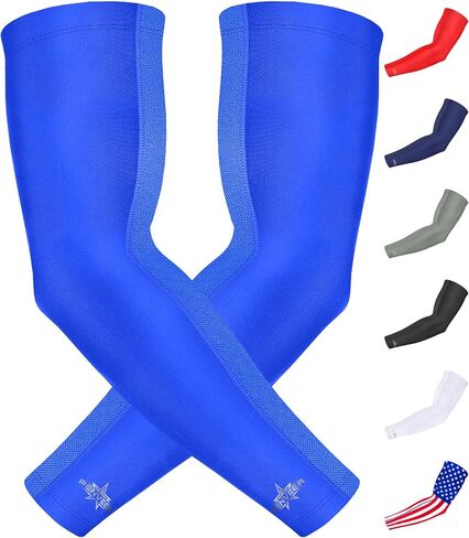 Compression Arm Sleeves for Men with Breathable Mesh, Cooling Sports Sleeves for Baseball, Football - Youth & Adult in Saudi Arabia