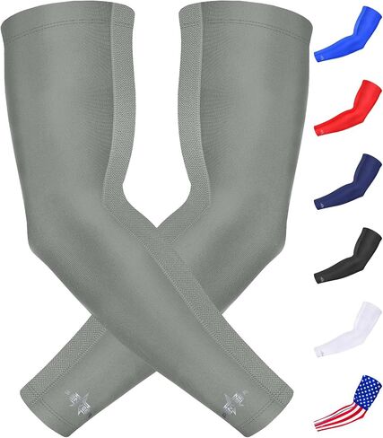 Compression Arm Sleeves for Men with Breathable Mesh, Cooling Sports Sleeves for Baseball, Football - Youth & Adult in Saudi Arabia