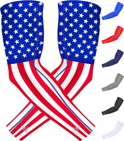 Compression Arm Sleeves for Men with Breathable Mesh, Cooling Sports Sleeves for Baseball, Football - Youth & Adult in Saudi Arabia