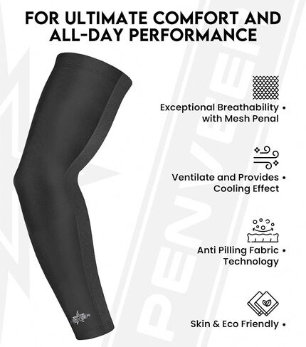 Compression Arm Sleeves for Men with Breathable Mesh, Cooling Sports Sleeves for Baseball, Football - Youth & Adult in Saudi Arabia