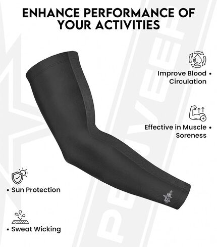 Compression Arm Sleeves for Men with Breathable Mesh, Cooling Sports Sleeves for Baseball, Football - Youth & Adult in Saudi Arabia