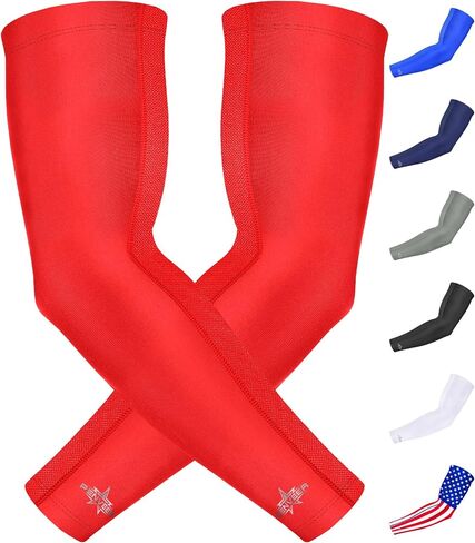 Compression Arm Sleeves for Men with Breathable Mesh, Cooling Sports Sleeves for Baseball, Football - Youth & Adult in Saudi Arabia