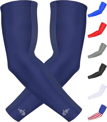 Compression Arm Sleeves for Men with Breathable Mesh, Cooling Sports Sleeves for Baseball, Football - Youth & Adult in Saudi Arabia