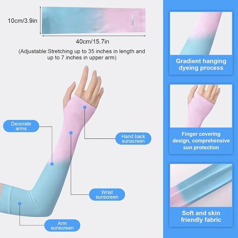 3Pcs Gradient Colors Compression Sleeves,UV Sun Protection Cooling Arm Sleeves in Kuwait
